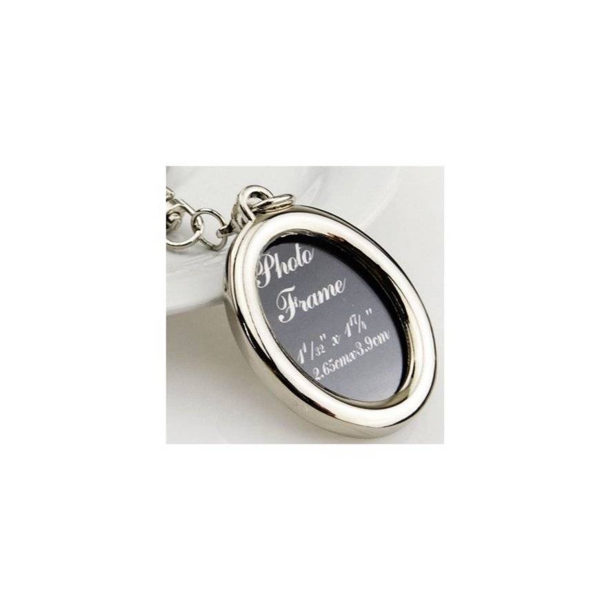 Breloc metalic insertie foto oval