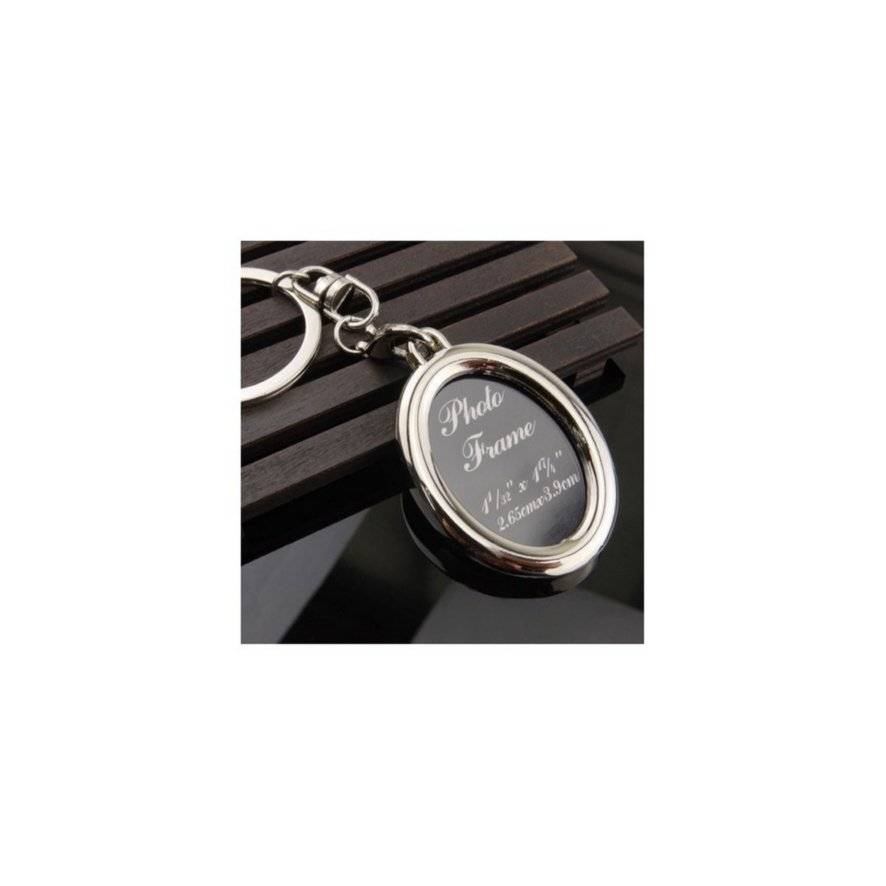 Breloc metalic insertie foto oval