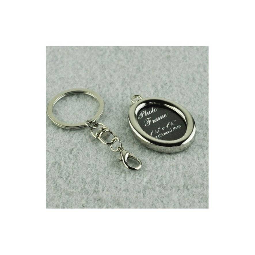 Breloc metalic insertie foto oval
