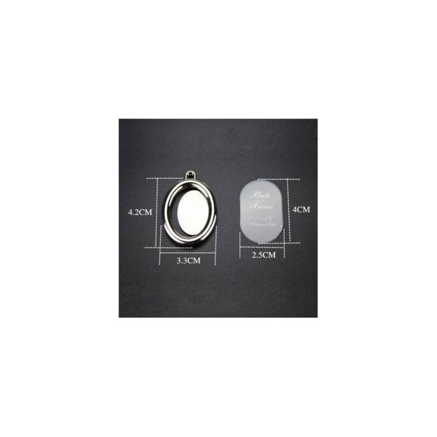 Breloc metalic insertie foto oval