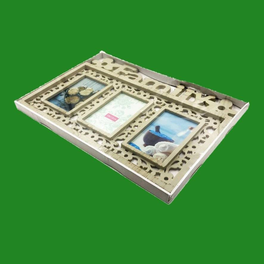Rama foto colaj FAMILY crem 3 poze